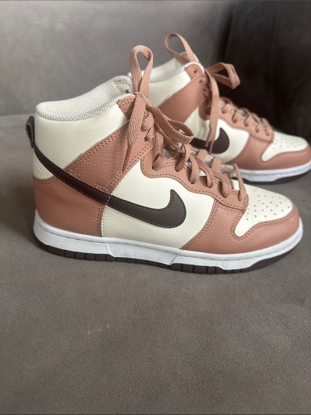 Nike Women’s High-Top Sneakers in Cream, Blush & Dark Brown
